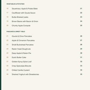 Actual PDF page 4 from A Taste of Netherlands: Contents, page 2.