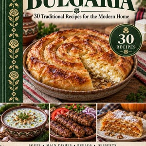 Actual cover of the A Taste of Bulgaria PDF cookbook.