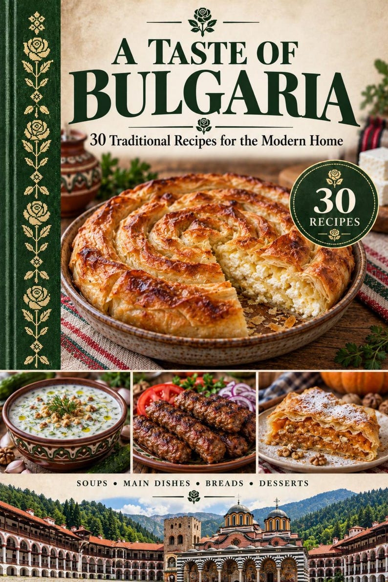 Actual cover of the A Taste of Bulgaria PDF cookbook.