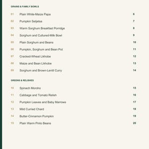 Actual PDF page 3 from A Taste of Lesotho: Contents, page 1.