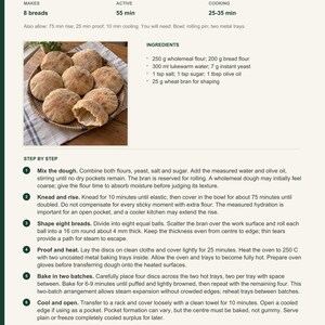 Actual PDF page 6 from A Taste of Egypt: Bran-Dusted Pocket Bread recipe page.