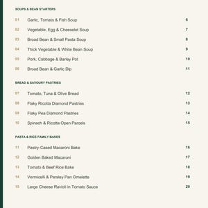 Actual PDF page 3 from A Taste of Malta: Contents, page 1.