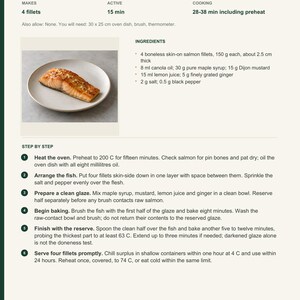 Actual PDF page 13 from A Taste of Canada: Maple-Mustard Baked Salmon recipe page.