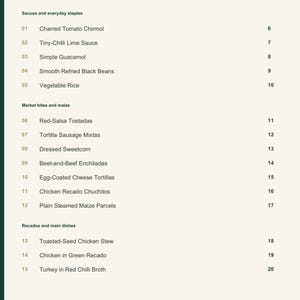 Actual PDF page 3 from A Taste of Guatemala: Contents, page 1.