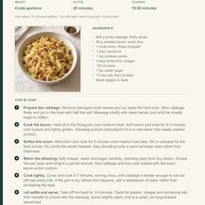 Actual PDF page 13 from A Taste of Austria: Warm Cabbage & Caraway Salad recipe page.