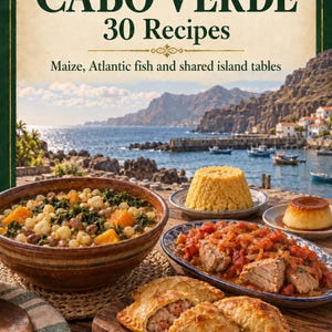 Actual cover of the A Taste of Cabo Verde PDF cookbook.