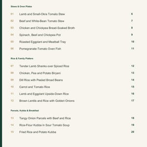 Actual PDF page 3 from A Taste of Iraq: Contents, page 1.