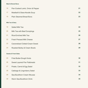 Actual PDF page 4 from A Taste of Mongolia: Contents, page 2.