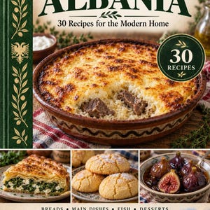 Actual cover of the A Taste of Albania PDF cookbook.
