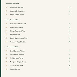 Actual PDF page 4 from A Taste of Saint Lucia: Contents, page 2.