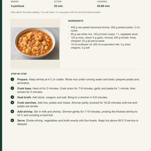 Actual PDF page 13 from A Taste of Peru: Shrimp, Potato and Milk Chowder recipe page.