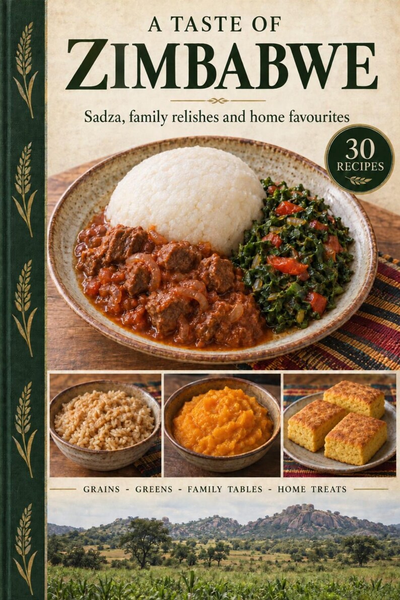 Actual cover of the A Taste of Zimbabwe PDF cookbook.