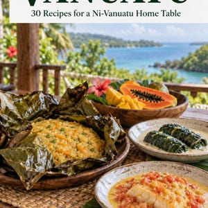 Actual cover of the A Taste of Vanuatu PDF cookbook.