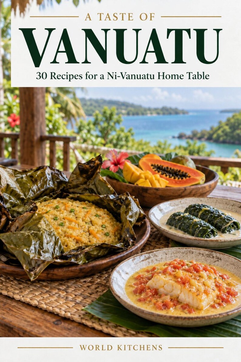 Actual cover of the A Taste of Vanuatu PDF cookbook.