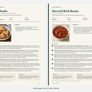 Two actual recipe pages from A Taste of Belize.