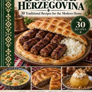 Actual cover of the A Taste of Bosnia and Herzegovina PDF cookbook.