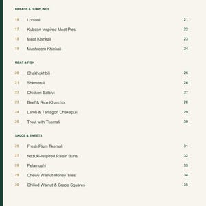 Actual PDF page 4 from A Taste of Georgia: Contents, page 2.