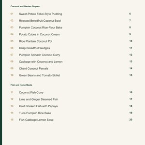 Actual PDF page 3 from A Taste of Tuvalu: Contents, page 1.