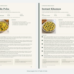 Two actual recipe pages from A Taste of India.