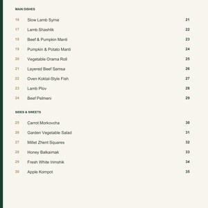 Actual PDF page 4 from A Taste of Kazakhstan: Contents, page 2.