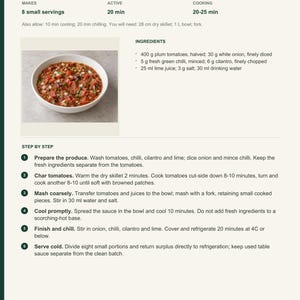 Actual PDF page 6 from A Taste of Guatemala: Charred Tomato Chirmol recipe page.