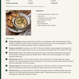 Actual PDF page 13 from A Taste of Czechia: Warm Soft Cheese with Thyme recipe page.