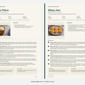 Two actual recipe pages from A Taste of Laos.