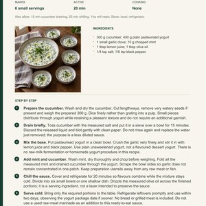 Actual PDF page 13 from A Taste of Libya: Cucumber and Mint Yogurt recipe page.