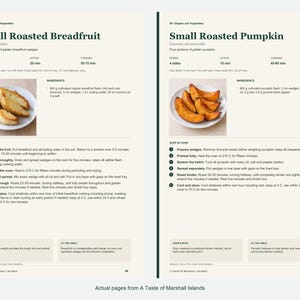 Two actual recipe pages from A Taste of Marshall Islands.