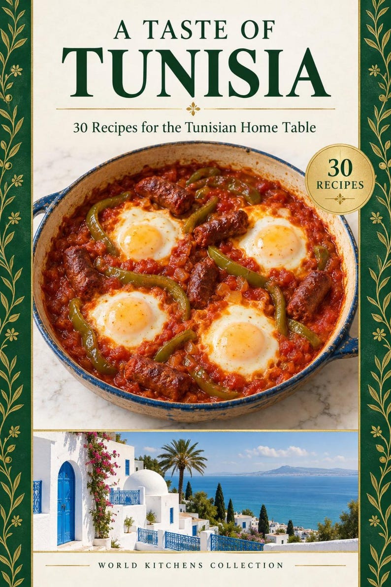 Actual cover of the A Taste of Tunisia PDF cookbook.