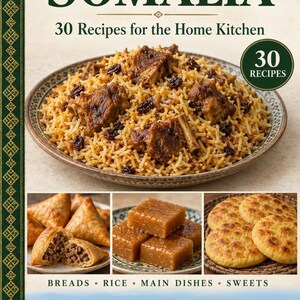 Actual cover of the A Taste of Somalia PDF cookbook.