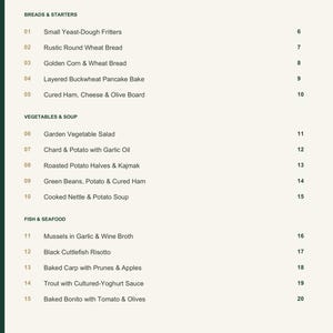 Actual PDF page 3 from A Taste of Montenegro: Contents, page 1.