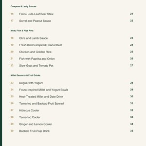 Actual PDF page 4 from A Taste of Niger: Contents, page 2.