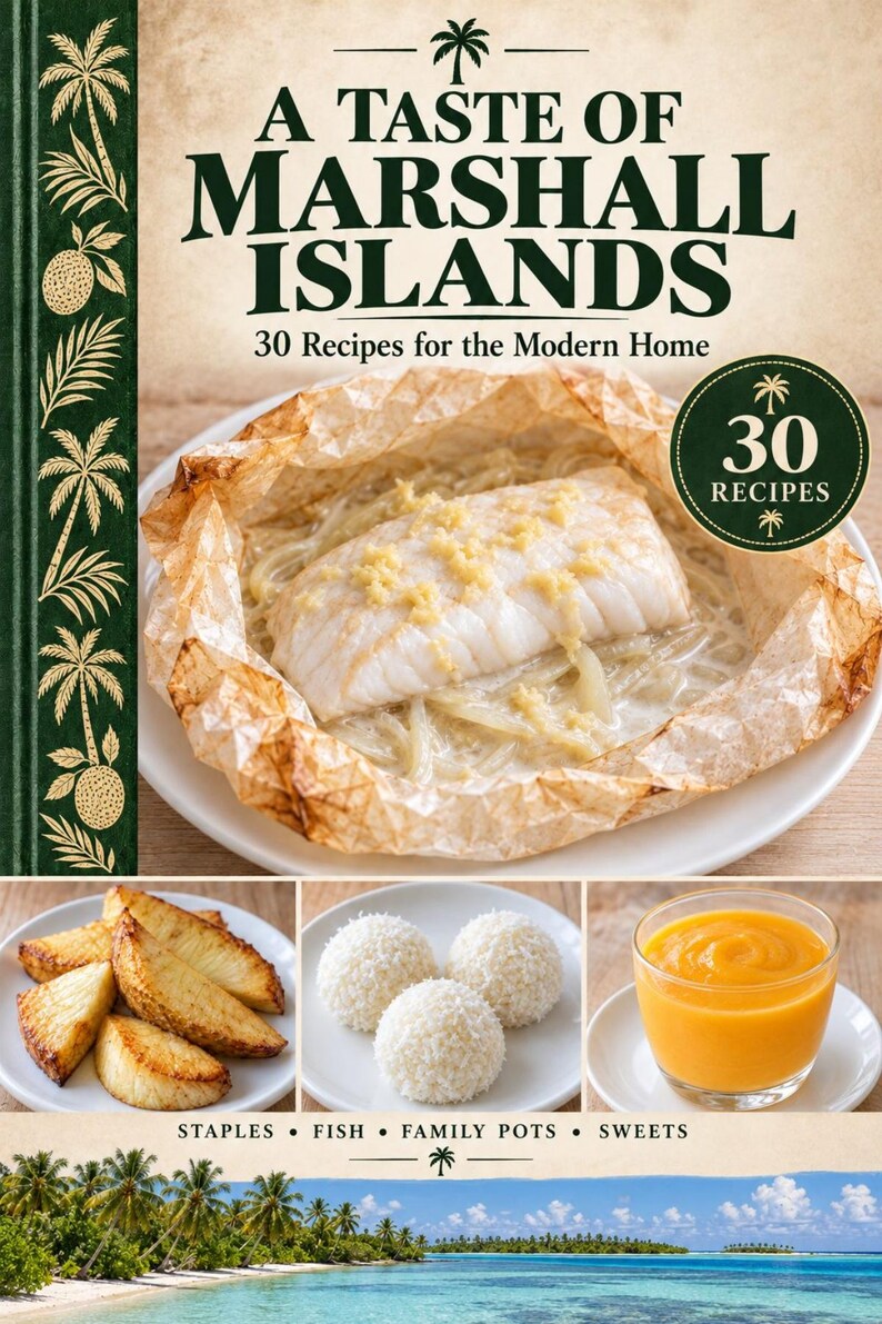 Actual cover of the A Taste of Marshall Islands PDF cookbook.