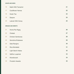 Actual PDF page 4 from A Taste of Qatar: Contents, page 2.