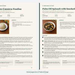 Two actual recipe pages from A Taste of Congo.
