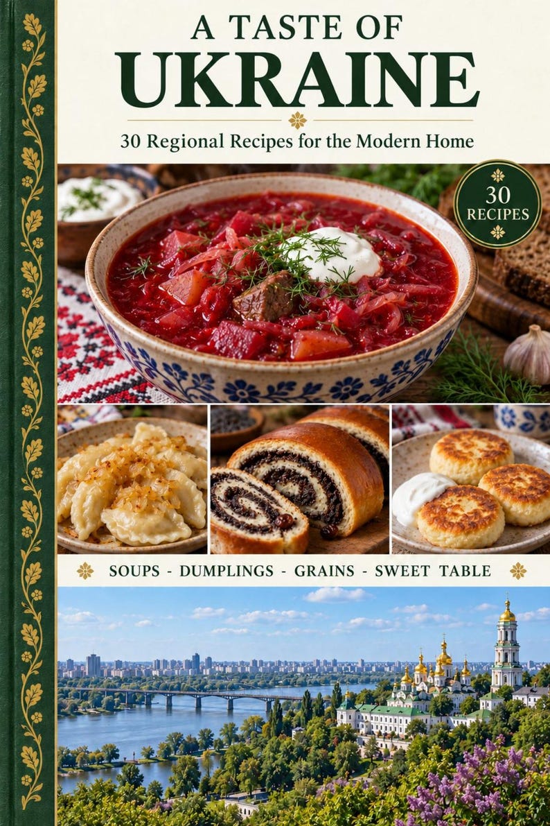 Actual cover of the A Taste of Ukraine PDF cookbook.