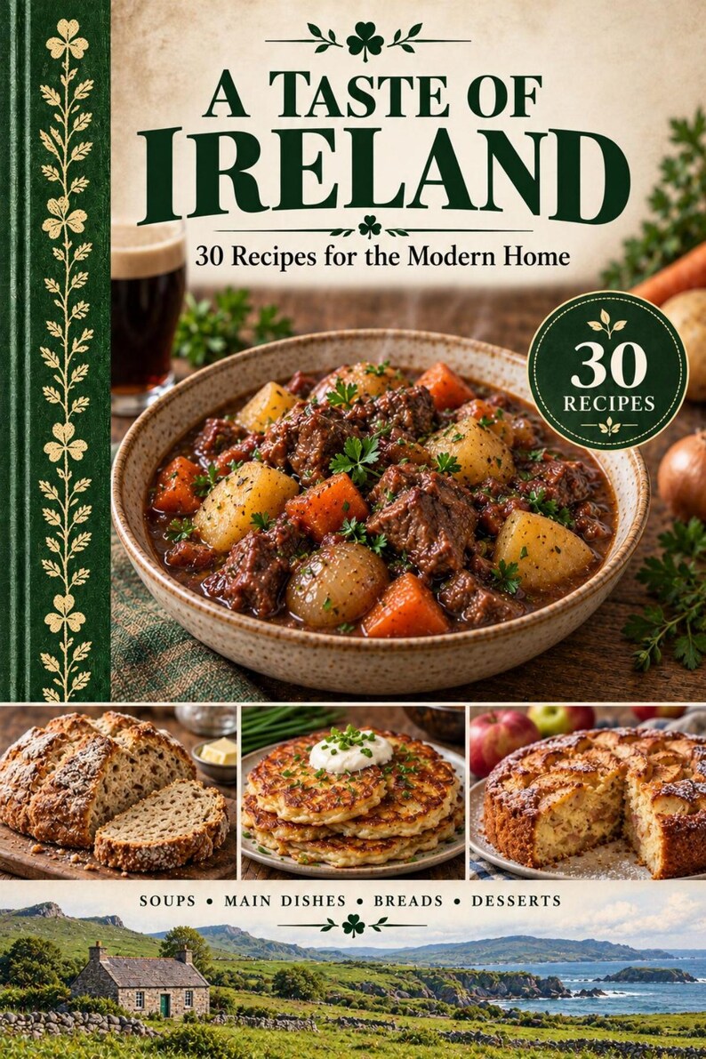 Actual cover of the A Taste of Ireland PDF cookbook.