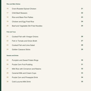 Actual PDF page 4 from A Taste of Peru: Contents, page 2.