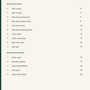 Actual PDF page 3 from A Taste of Malaysia: Contents, page 1.
