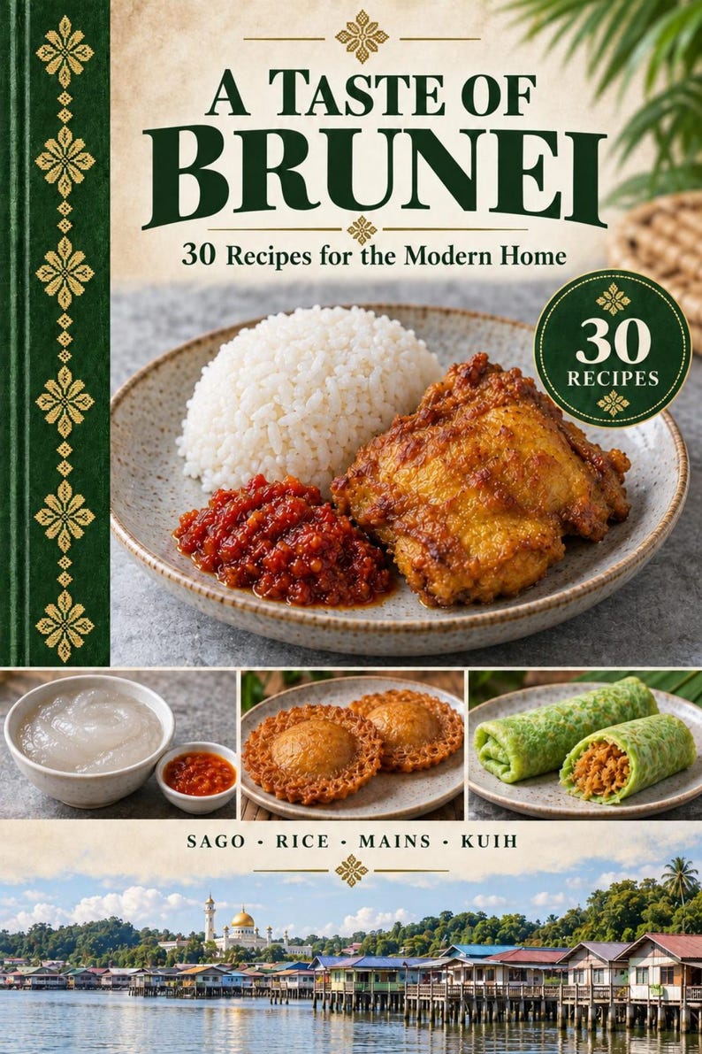Actual cover of the A Taste of Brunei PDF cookbook.
