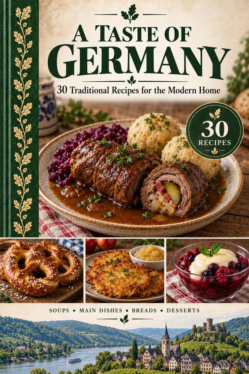 Actual cover of the A Taste of Germany PDF cookbook.