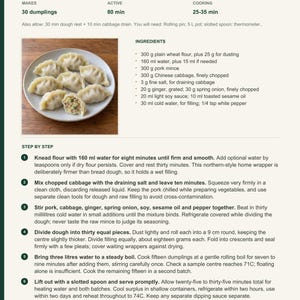 Actual PDF page 6 from A Taste of China: Pork & Cabbage Dumplings recipe page.