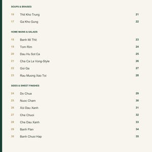 Actual PDF page 4 from A Taste of Vietnam: Contents, page 2.