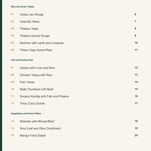 Actual PDF page 3 from A Taste of Senegal: Contents, page 1.