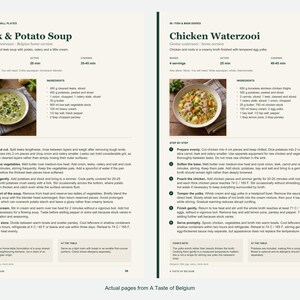 Two actual recipe pages from A Taste of Belgium.