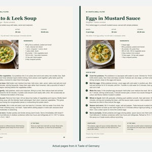 Two actual recipe pages from A Taste of Germany.