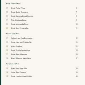 Actual PDF page 3 from A Taste of Uruguay: Contents, page 1.