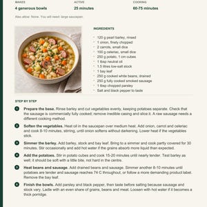 Actual PDF page 6 from A Taste of Slovenia: Barley, Bean & Sausage Soup recipe page.