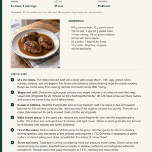 Actual PDF page 13 from A Taste of Norway: Beef Meat Cakes & Brown Gravy recipe page.